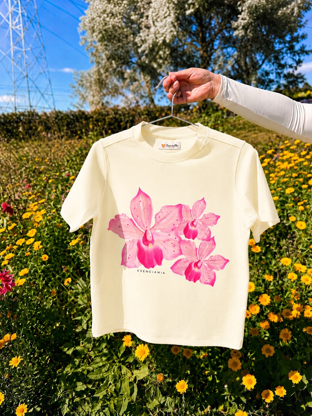 Camiseta Manga Corta Orquidea
