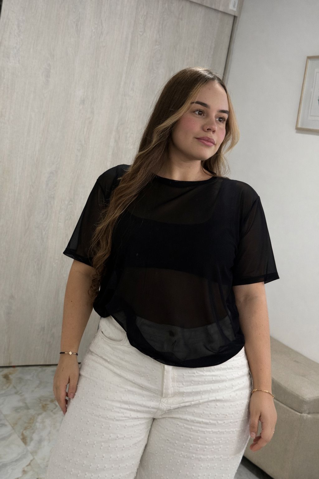 Camiseta malla oversize-Ref. 185