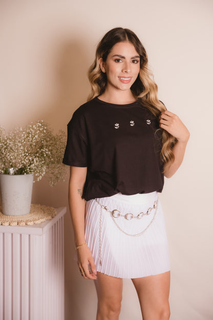 Camiseta flores espalda