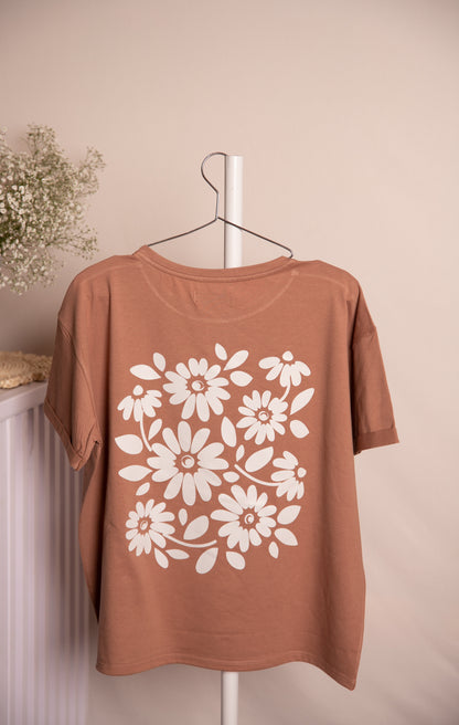 Camiseta flores espalda