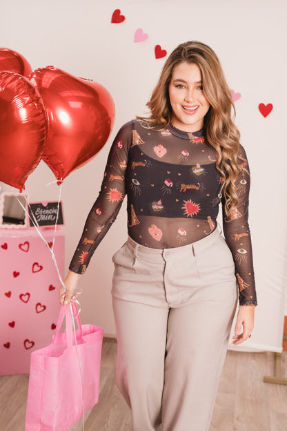 Buso en malla estampado-Ref. 168