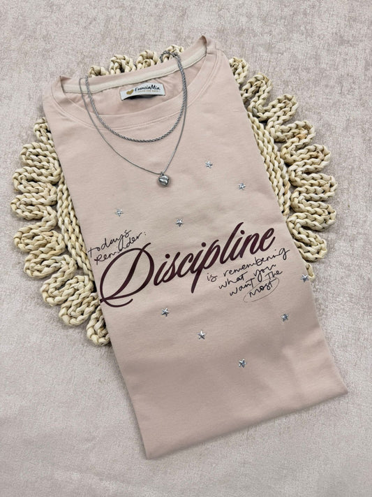 camiseta estampada discipline