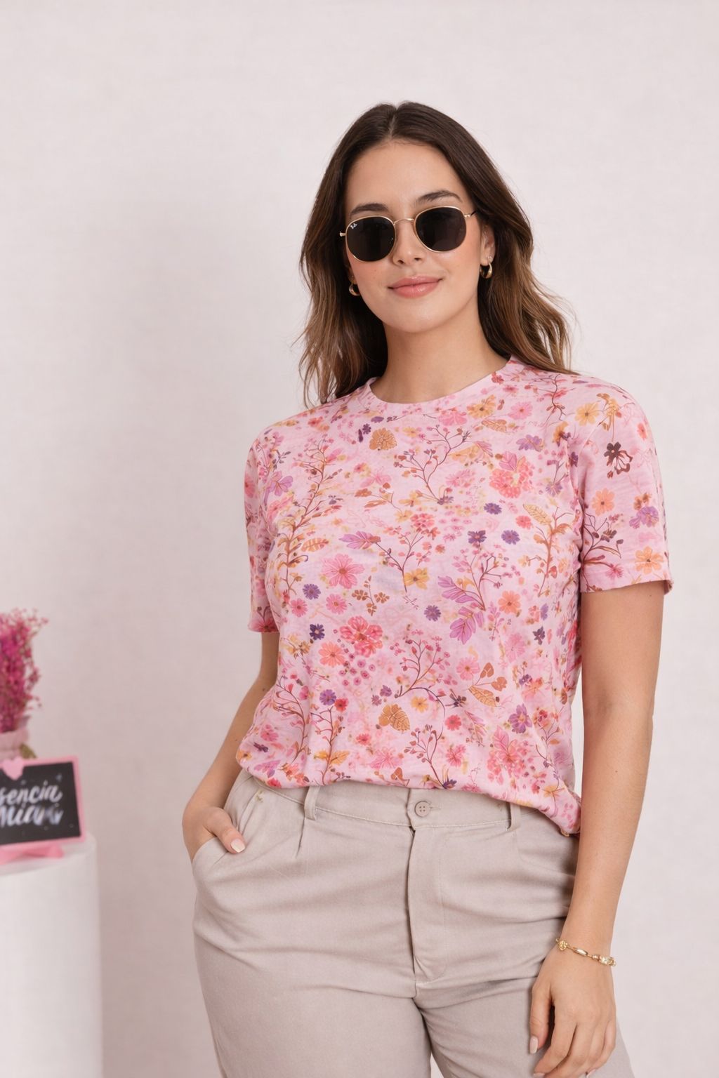 Camiseta malla oversize estampada-Ref. 185