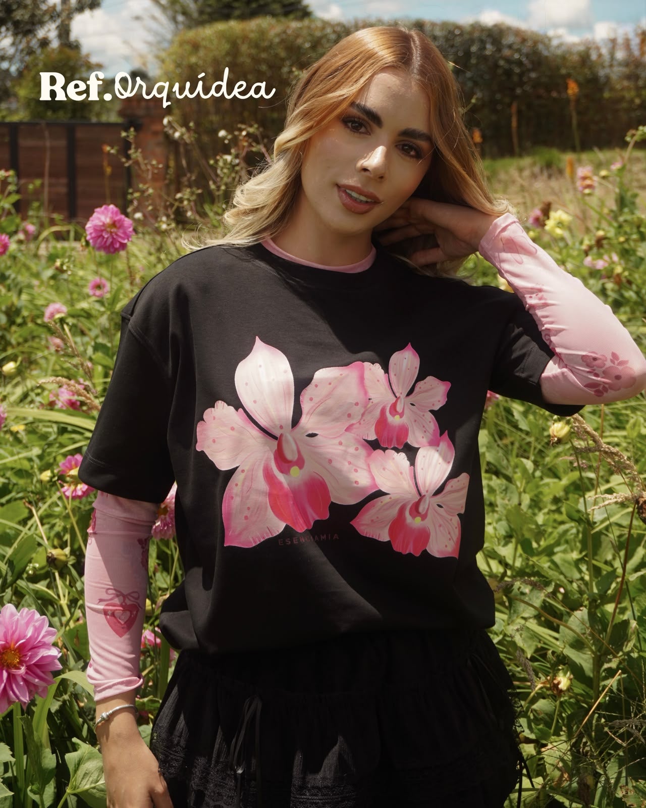 Camiseta Manga Corta Orquidea