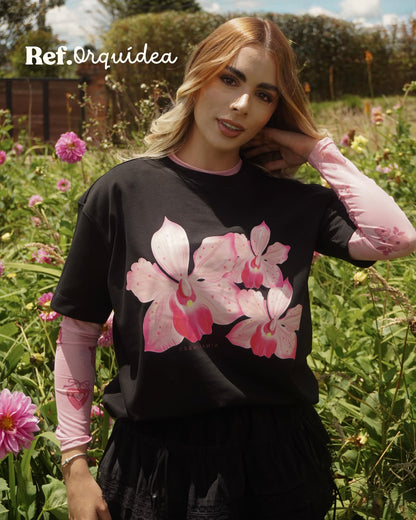 Camiseta Manga Corta Orquidea