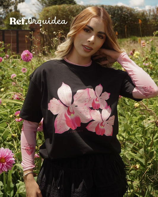 Camiseta Manga Corta Orquidea