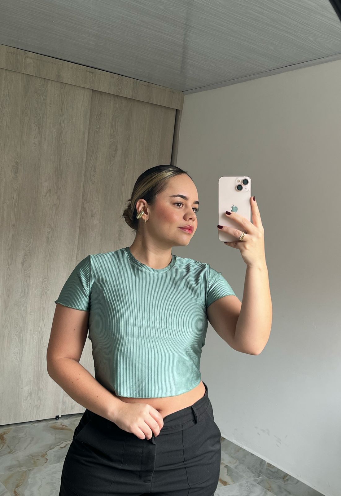 Blusa manga corta rib-Ref. 189