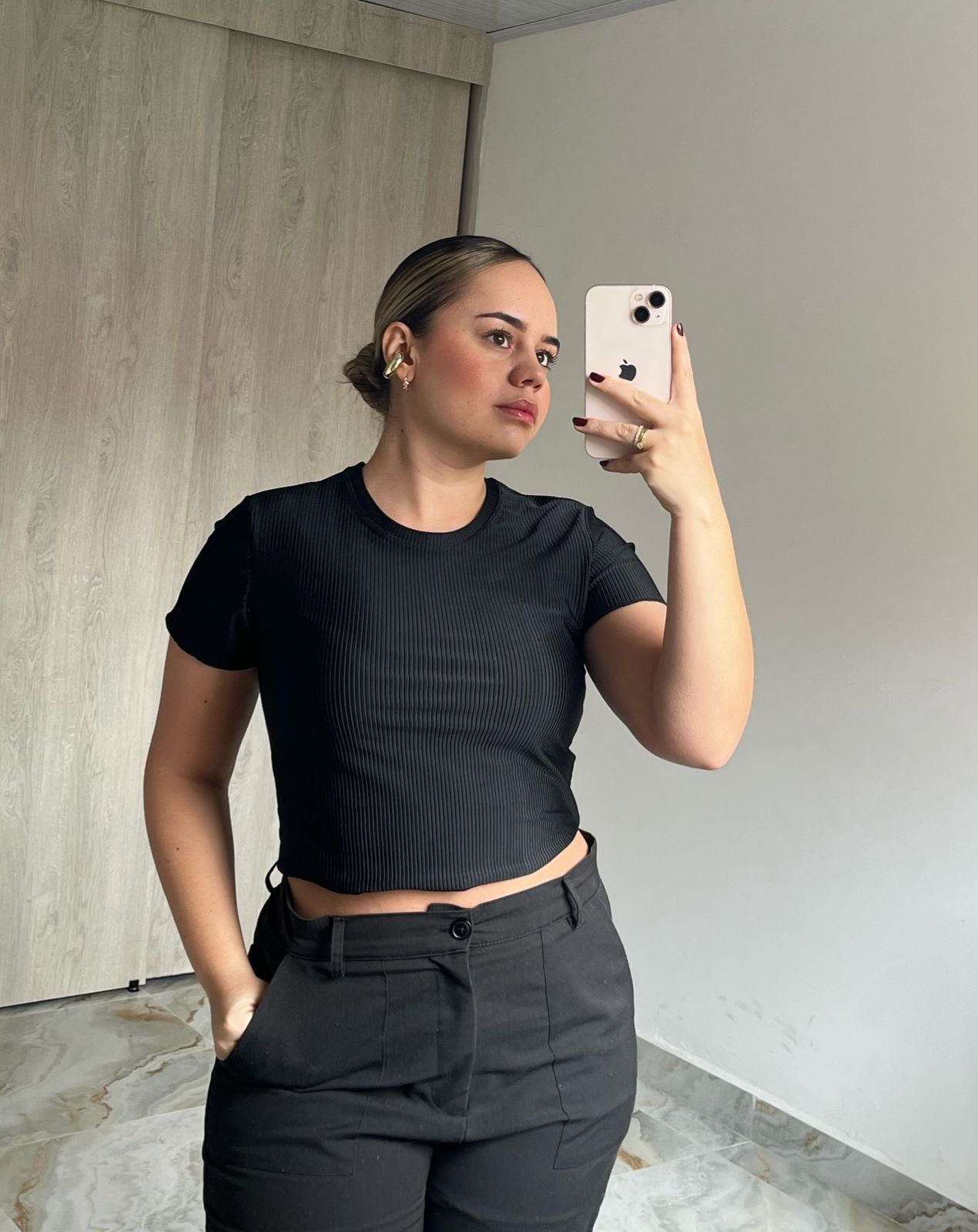 Blusa manga corta rib-Ref. 189