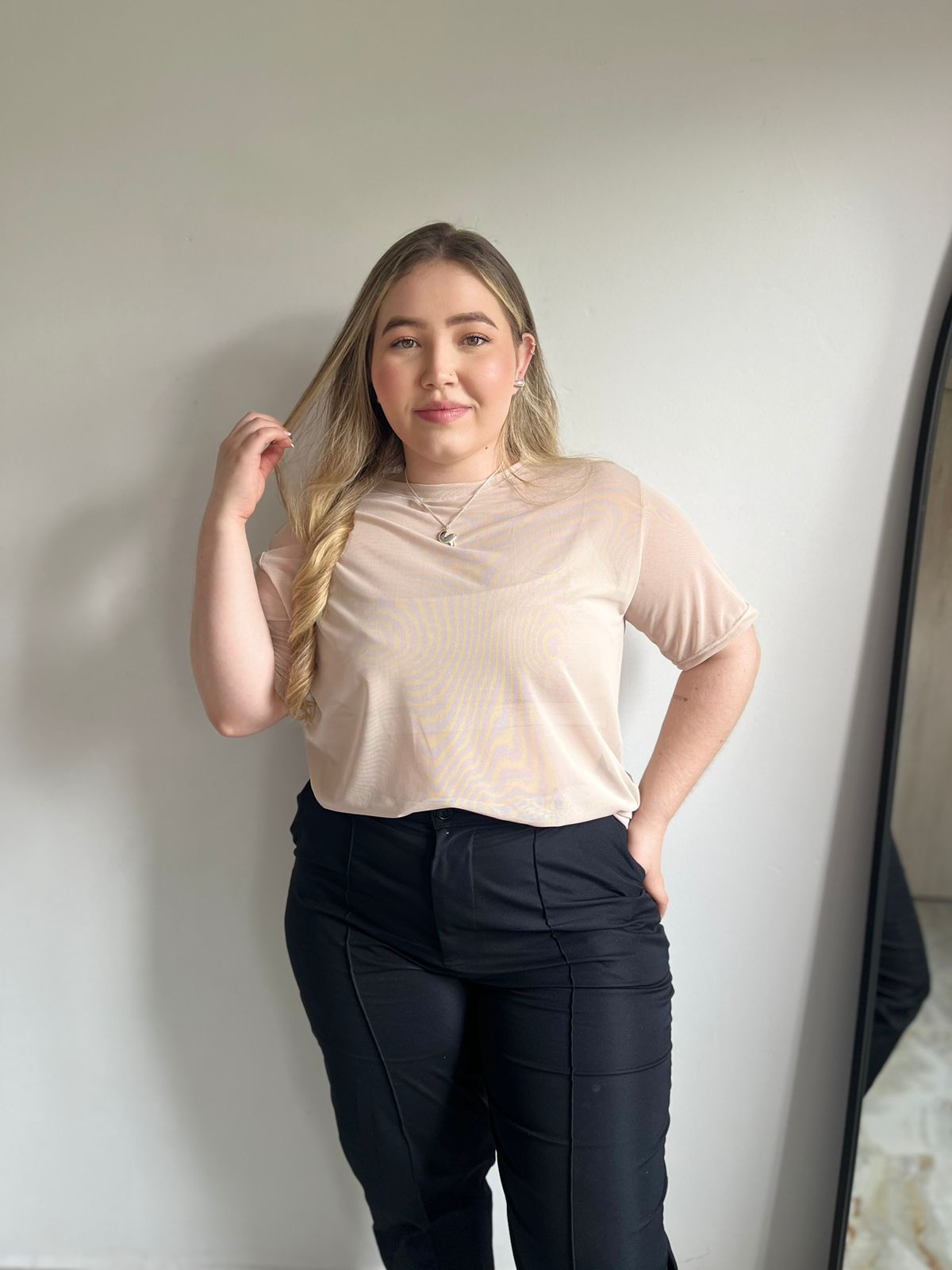 Camiseta malla oversize-Ref. 185