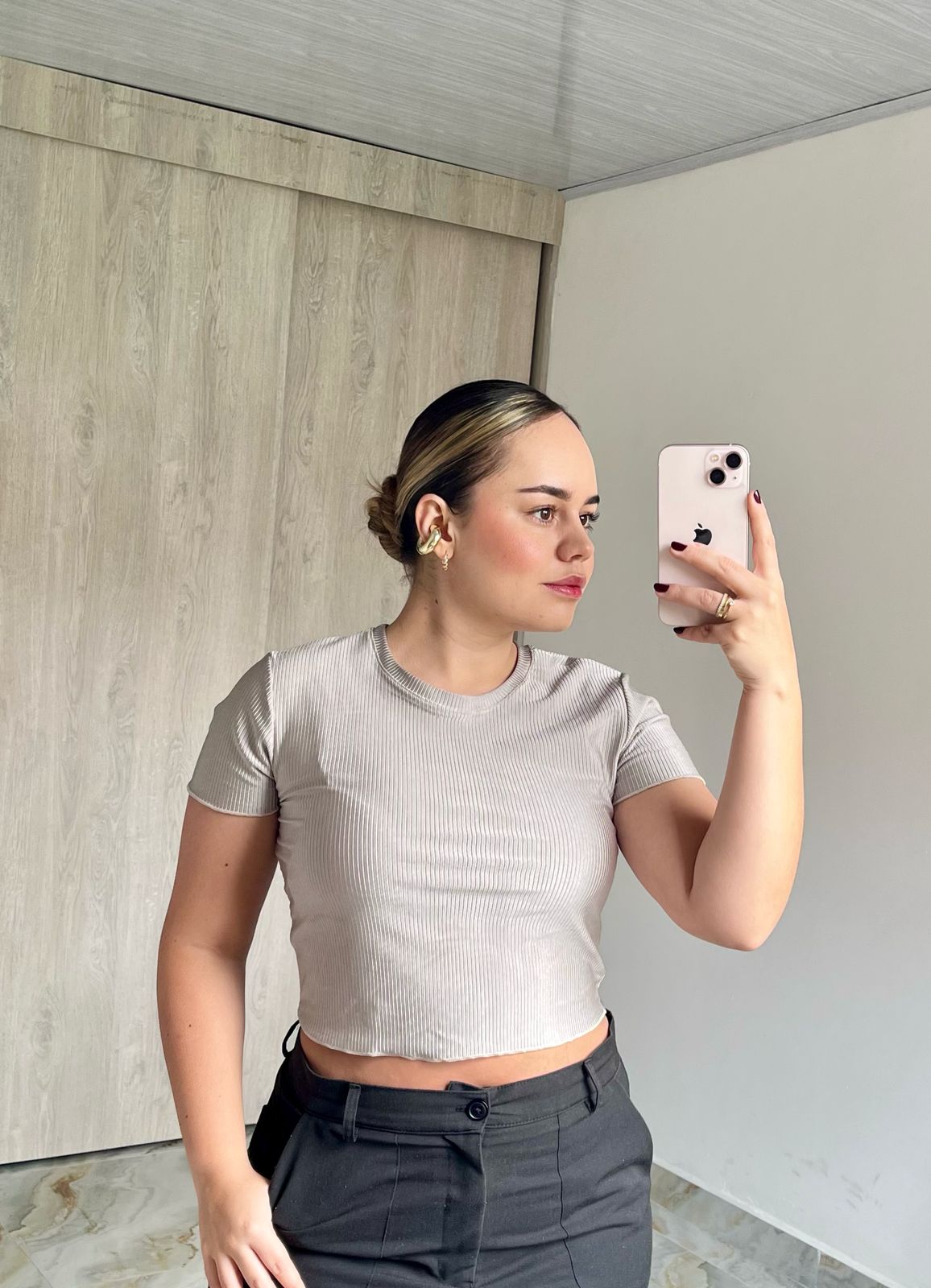 Blusa manga corta rib-Ref. 189