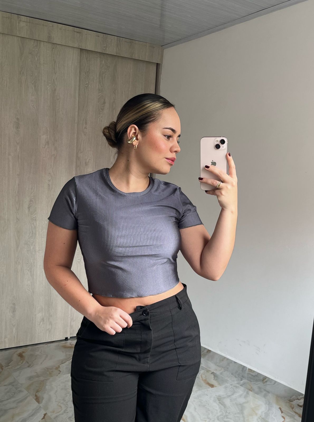 Blusa manga corta rib-Ref. 189