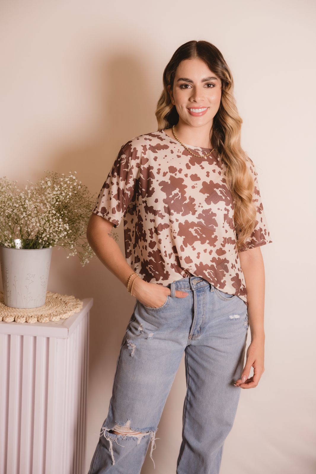 Camiseta malla estampada-Ref. 185