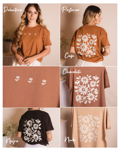 Camiseta flores espalda